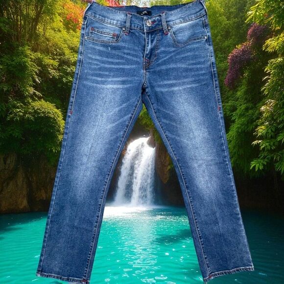 True Religion Ricky Jean Mens 30x30 Blue Relaxed Straight Denim Front Whiskering - Picture 3 of 15